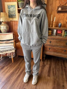 Thrasher Grey Hoody M Skater Style